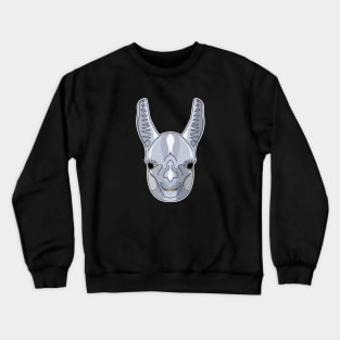 cute silver alpaca face Crewneck Sweatshirt